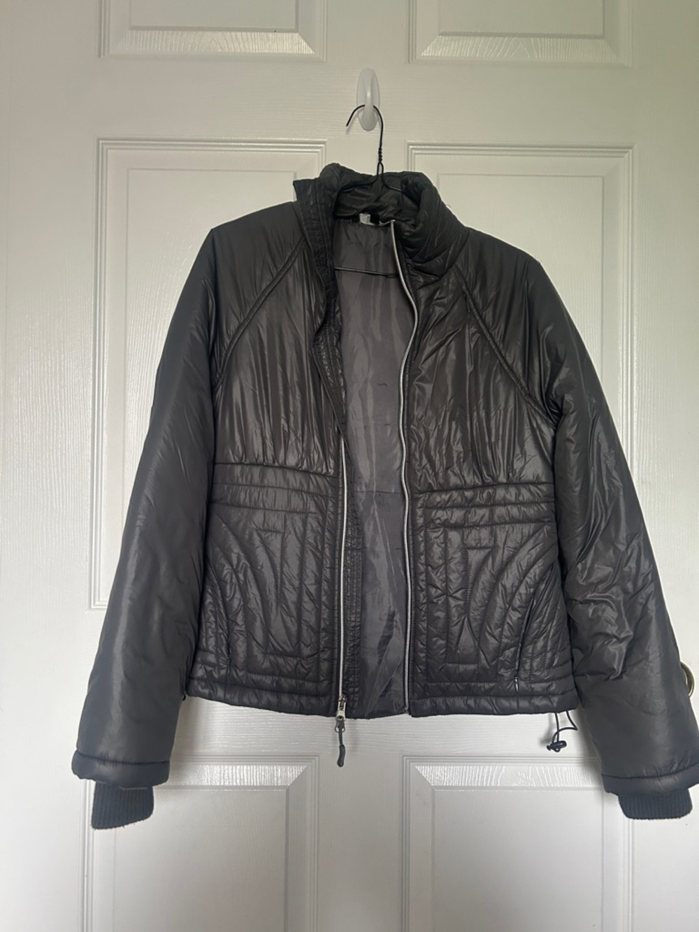 Athleta Black Quilted Packable Puffer Jacket